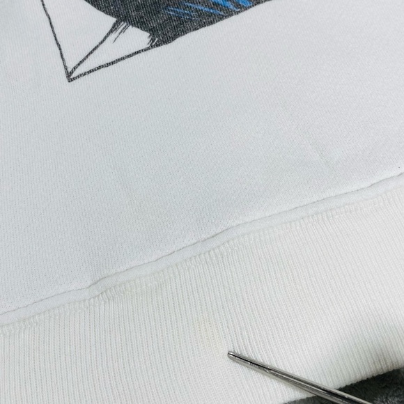 RE/DONE HANES Classic 100% Cotton Raglan Sweatshirt Pullover Top sz MEDIUM White - Picture 8 of 14